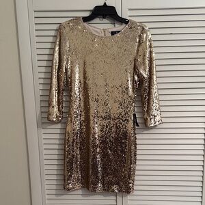 Lulu's Gold Sequin Dress